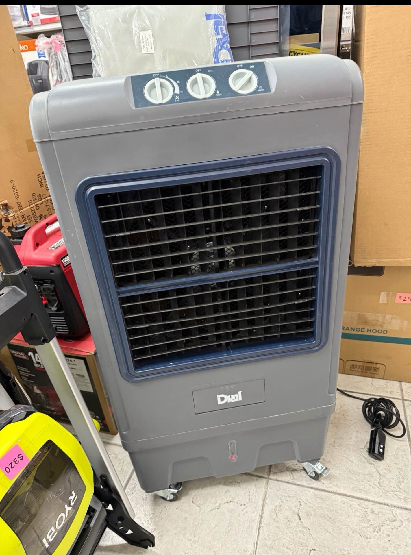 Dial — Manufacturing 5300-CFM 3 - Speed Indoor/ Outdoor Portable Evaporative Cooler for 1650-Sq.