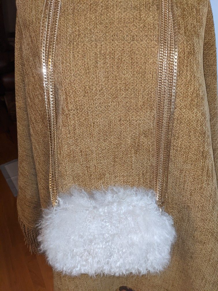 Vintage 100% Lamb Shearling Crossbody/Shoulder Bag