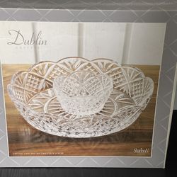 Dublin Crystal Chip & Dip 2 Piece Server