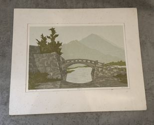 Listed William Zacha Original 1984 Signed Serigraph Print "Fuchu II" 33/55