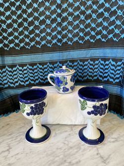 Artist Made Goblets & Hermitage Pottery Cup/Lid 1998