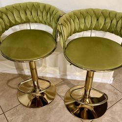 Set Of Green Bar Chairs/Stools