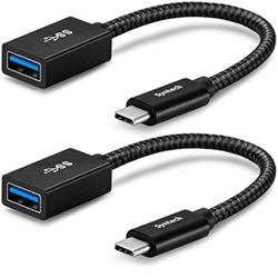 Syntech USB C to USB Adapter, 2 Pack USB C to USB3,USB Type C to USB,Thunderbolt 3 to USB Female Adapter OTG Cable Compatible with iPhone 15 Pro Max, 
