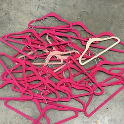 35 pink velvet hangers kids/smaller size 