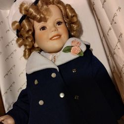 Shirley Temple Porcelain Doll....Like New condition!!..Collectable Doll.. 