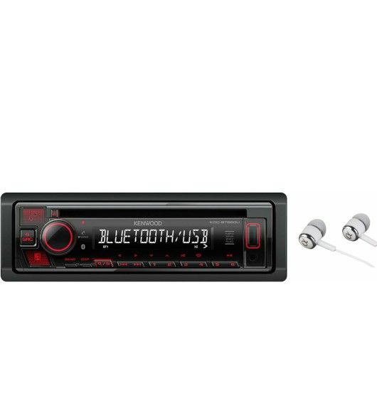 Kenwood Single DIN Bluetooth CD/AM/FM USB Auxiliary Input Car Stereo Receiver w/ Dual Phone Connection, Pandora/Spotify/iHeartRadio, Apple iPhone and 