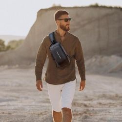 Sling Bag for Men | Anti-theft Crossbody Bag - PU Leather Crossbody Shoulder Bag - Chest Bag for Daily use