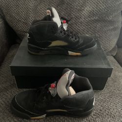2016 Nike Air Jordan 5 V Retro OG Black Metallic Silver 845036-003 Size 6.5y