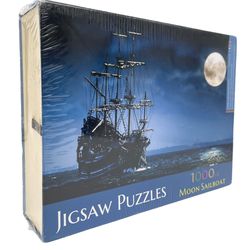 Ingooood- Jigsaw Puzzles 1000 Pieces for Adult- Moon Sailboat Sealed.