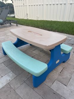 Little Tikes Easy Store Picnic Table, Multi Color, 42.00''L x 38.00''W x 19.75''H