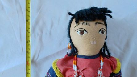 Vintage Doll with Ornate Beaded Clothing
