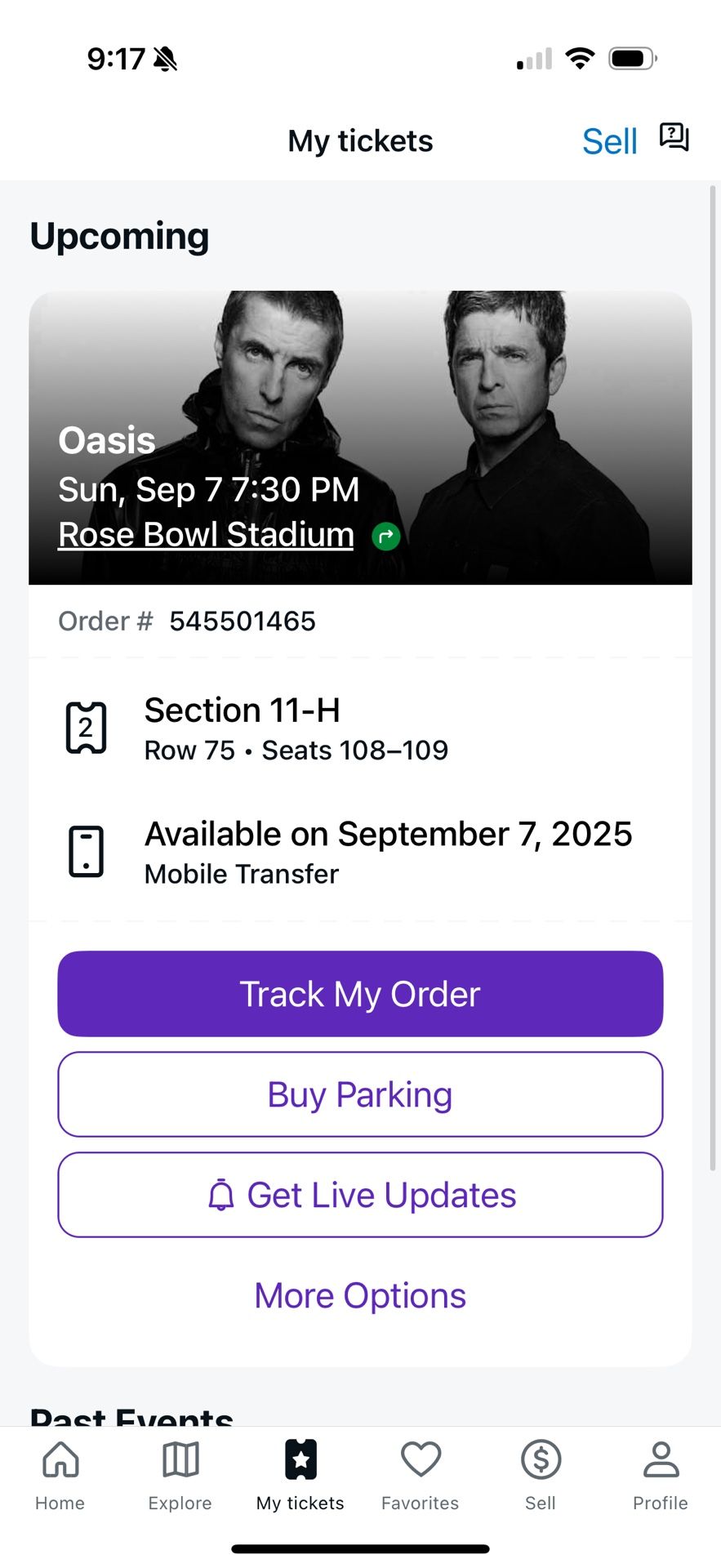 Oasis Tickets
