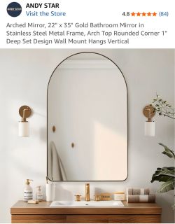 New Andy Star 22x35” Arched mirror