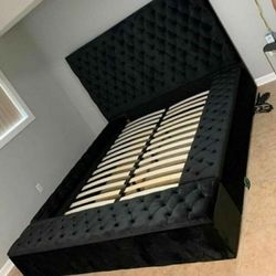 King Size Velvet Bed Frame With Storage Financing Available 