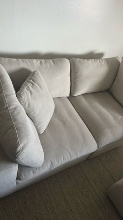Zone cream white 2 piece modular loveseat