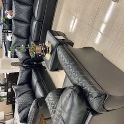 Betrillo Black Living Room Set SOFA and Loveseat