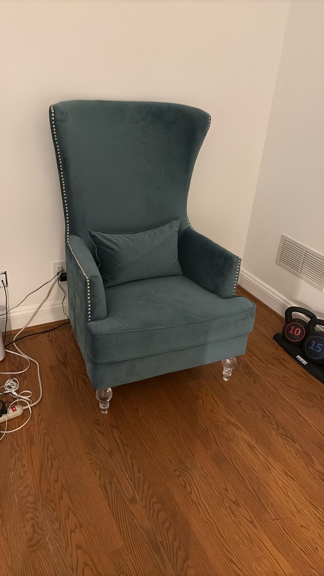 Tiffany Blue Chair With Silver Studs.