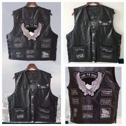 NEW PU Leather ICEBANNER Biker Vest 