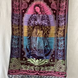  Woven Rebozo Shawl Virgen De Guadalupe 