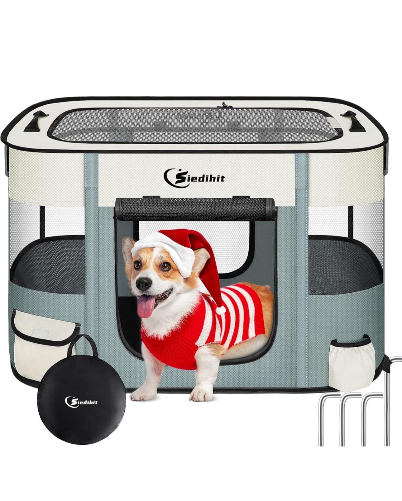 Dog Cat Playpen28/31/35in, Pet Puppy Portable Playpens for Outdoor Travel Crate,