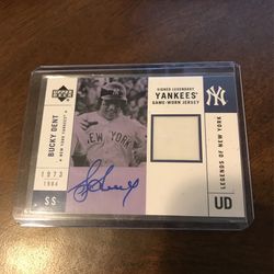 Bucky Dent Auto/Jersey Card