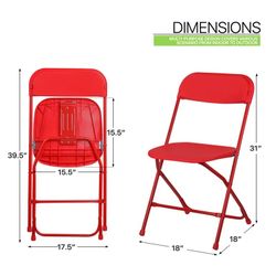 Pack Of 10 Party Chairs Foldable Brand New Red Color 