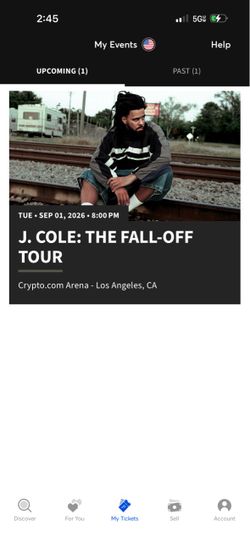 Jcole tickets fall off tour