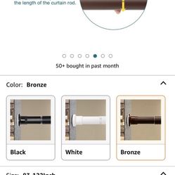 ASHLEYRIVER Room Divider Tension Curtain Rod,Tension Shower Window Curtain Rod,No Drilling,Very Secure-83-122 Inch