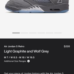 Air Jordan 5 Wolf Grey