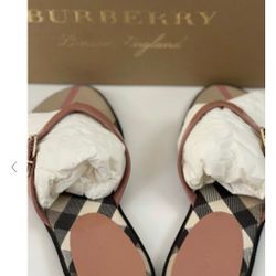 Authentic Burberry Heritage check Sandal Size 6 1/2  Brand New In Box