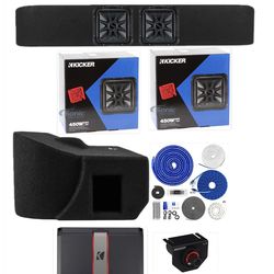 BASS PACKAGE KICKER L7s 8” INSTALLED FIT CHEVY SILVERADO GMC SIERRA F150 CREW CABS