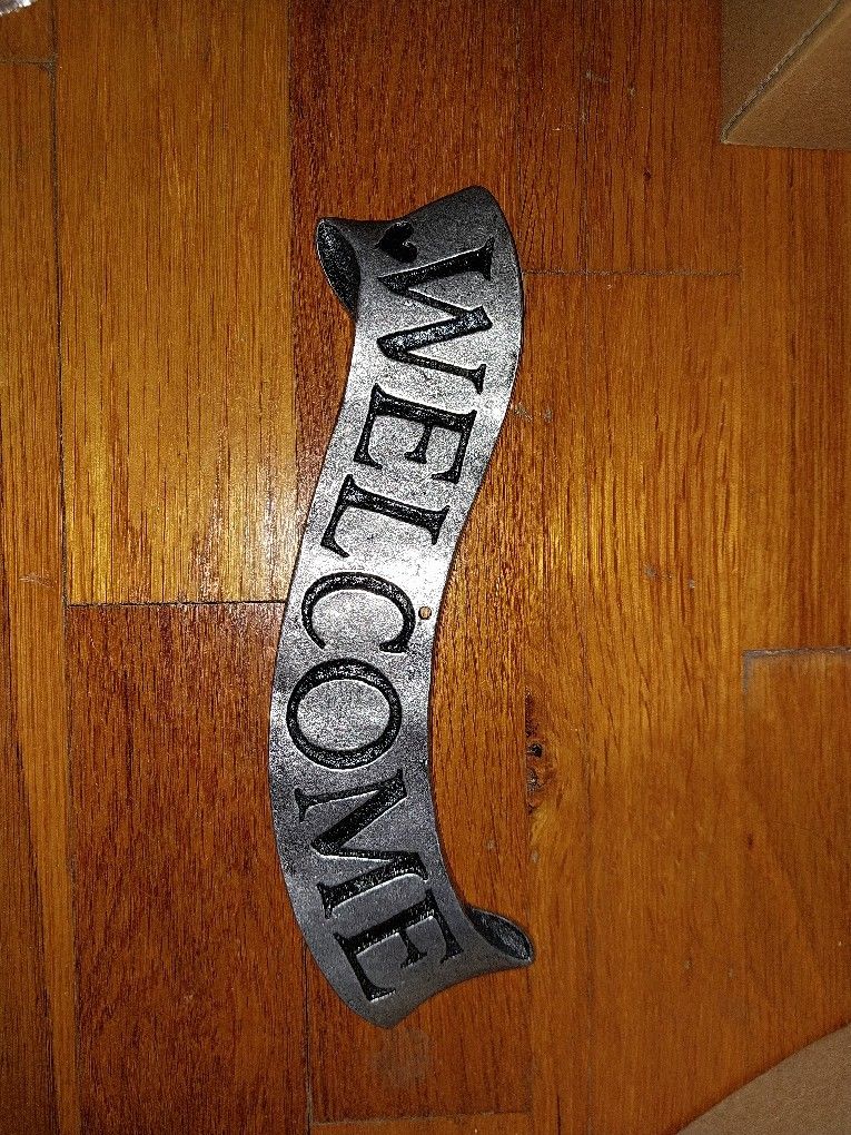 Welcome Metal/Pewter Sign
