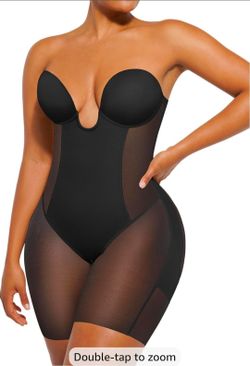 Black Strapless Bodysuit Shapewear Sz Large