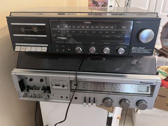 2 Vintage VINYL,  Radio & Cassette Player & Receiver . SOLD As Is