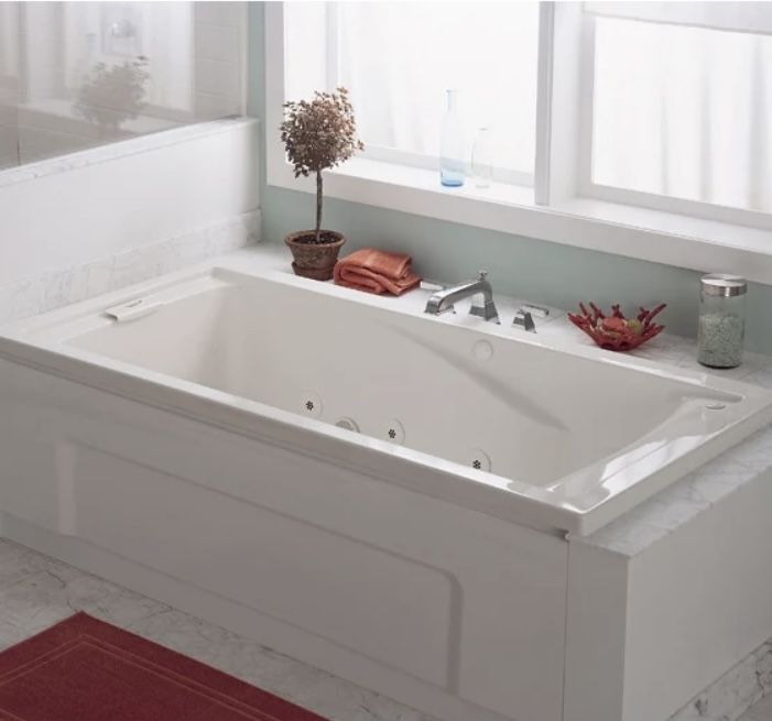American Standard 2771VC.020 Evolution 5 Feet by 36 Inch Deep Soak Whirlpool Bath Tub with Ever Clean and Hydro Massage System I White .