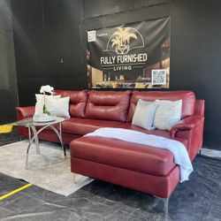 Sectional/couch/sofa,red,leather, Delivery available