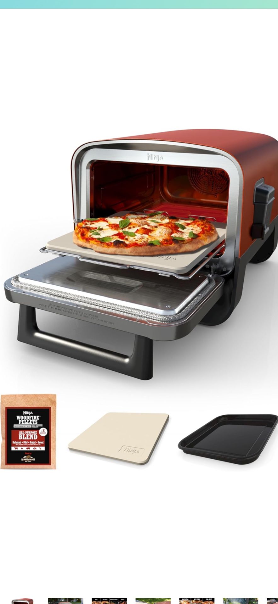 Ninja Woodfire Outdoor Pizza Oven,8-in 1 Portable Electric Roaster Oven