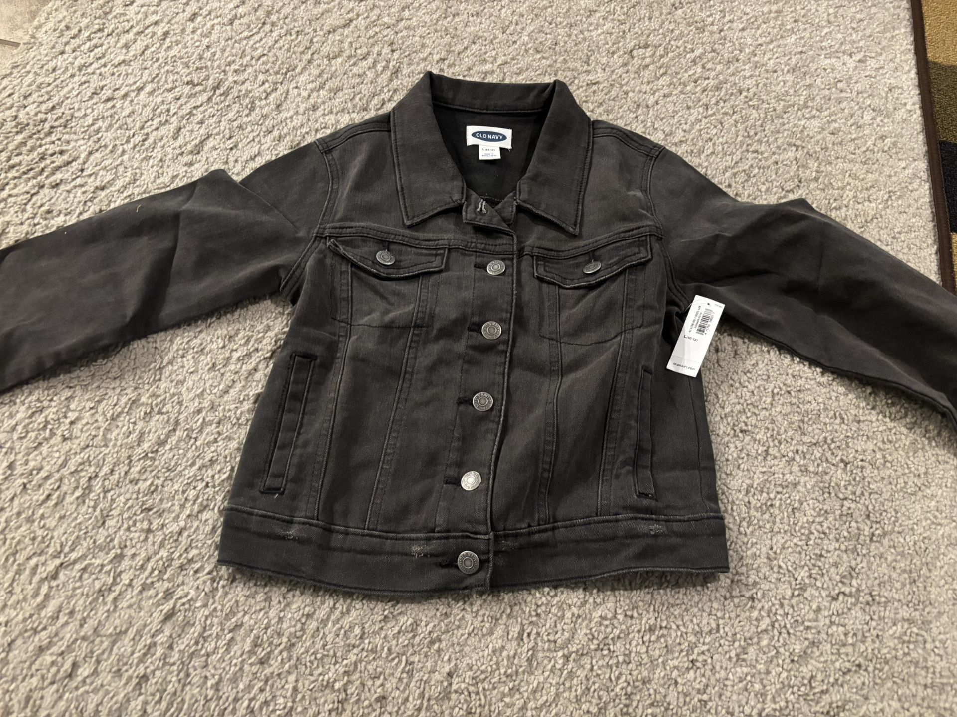 Old Navy Girls Denim Black Jacket . Size L (10/12). Brand New