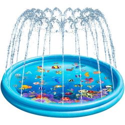 Sinceroduct Sprinkler for Kids Splash Pad - Combination of Shallow Water Swimming Pool and Sprinkler with 25% Thickened Material, Wading Pool