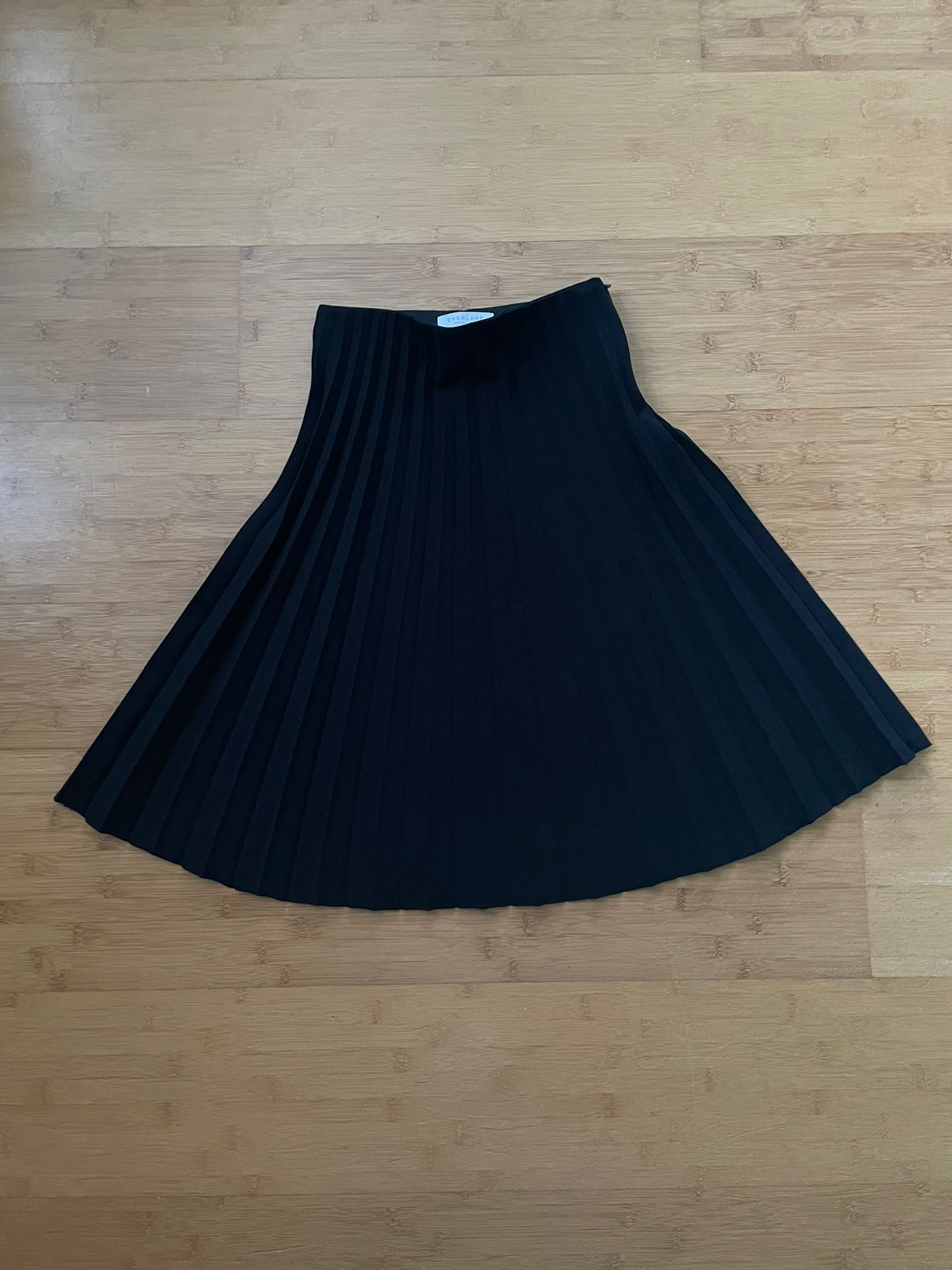 Everlane Black Pleated Skirt Size 00 NWOT