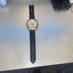 Black Band, Silver Watch. 