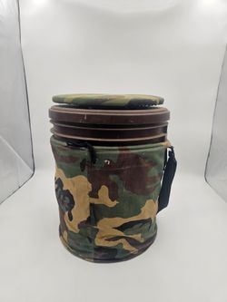 Vintage Evans Camo 5-Gallon Hunting Cooler / Swivel Seat Bucket
