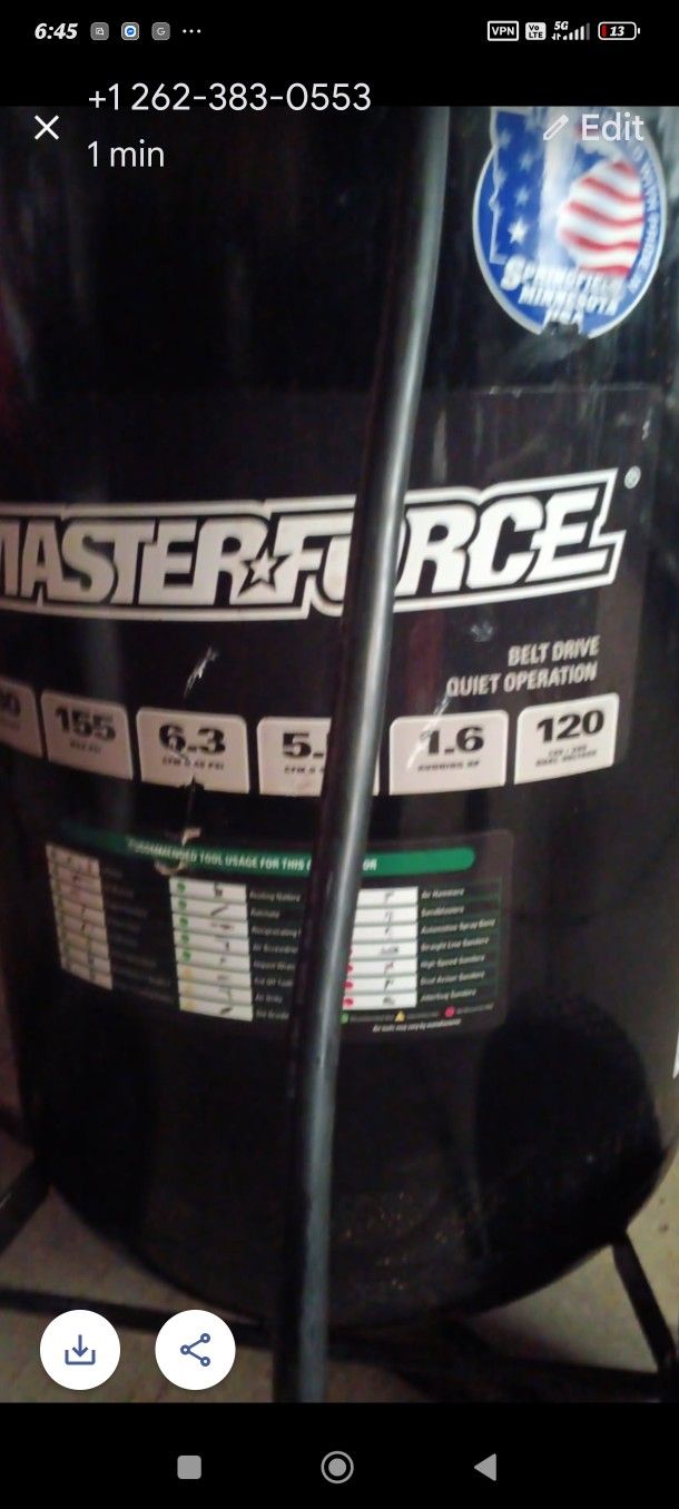 Master Force Air Compressor