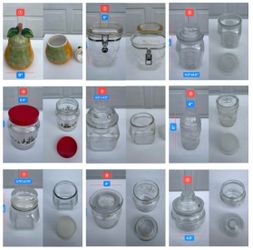 9-piece set of household storage sealed containers | Ceramic + Acrylic + Glass storage jars, all with lids