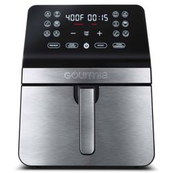 Gourmia &qt Digital Air Fryer, with 12 One-Touch Functions & Guided Cooking - Stainless Steel: Kitchen Appliance