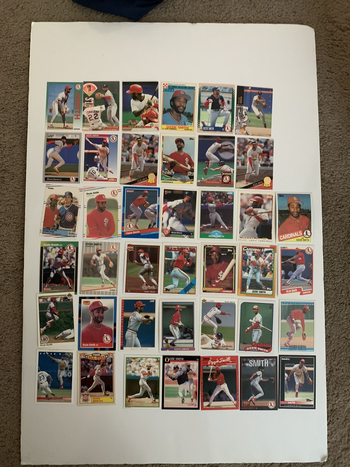 40 Different Ozzie Smith Baseball Cards St Louis Cardinals