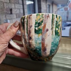 Birch Tree Lg Coffee Mugs, Pier 1. Set, New