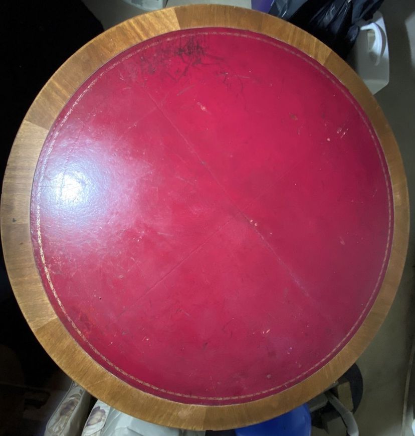 Leather Top Round Table