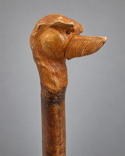Vintage Hand Carved Duck Head Wooden Walking Stick 36"