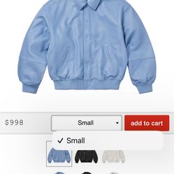 Supreme GORE-TEX Infinium WINDSTOPPER® Leather Varsity Jacket